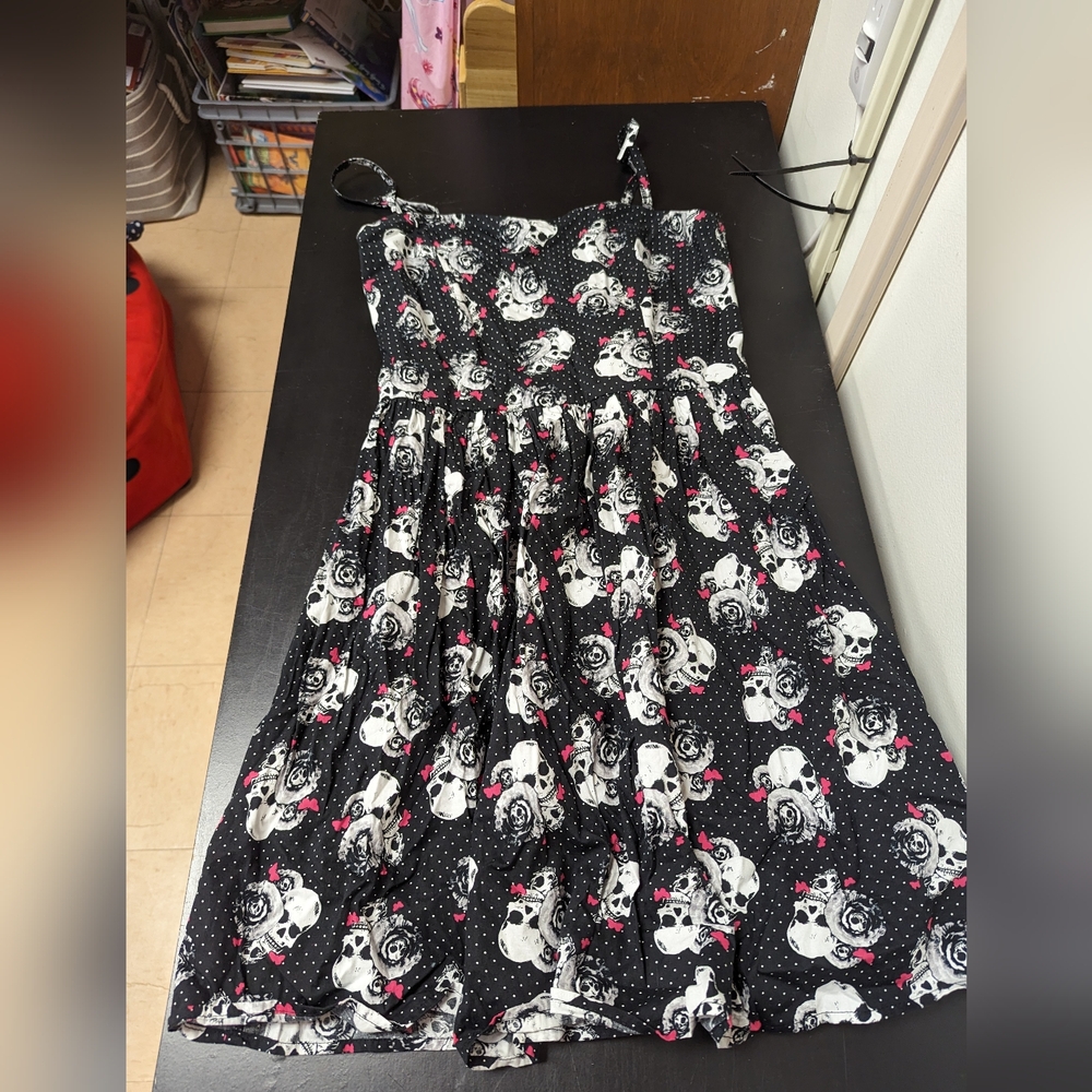 Black, pink and white summer baby doll dress